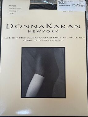 Donna Karan Black Just Sheer Control Top Hosiery Size Small/Petite
